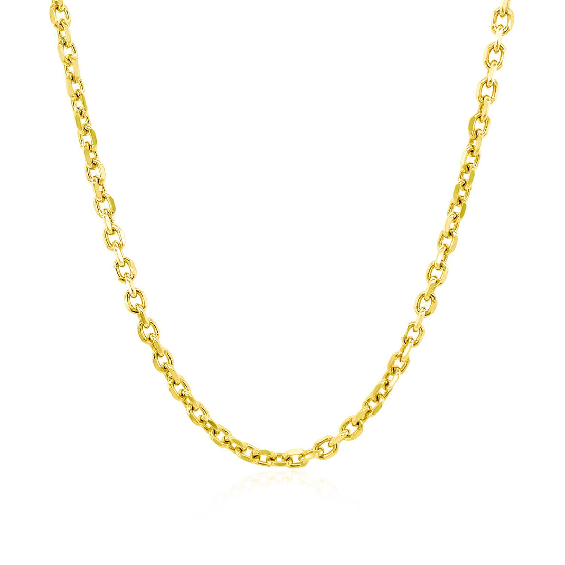 14k Yellow Gold Diamond Cut Cable Link Chain (2.20 mm)