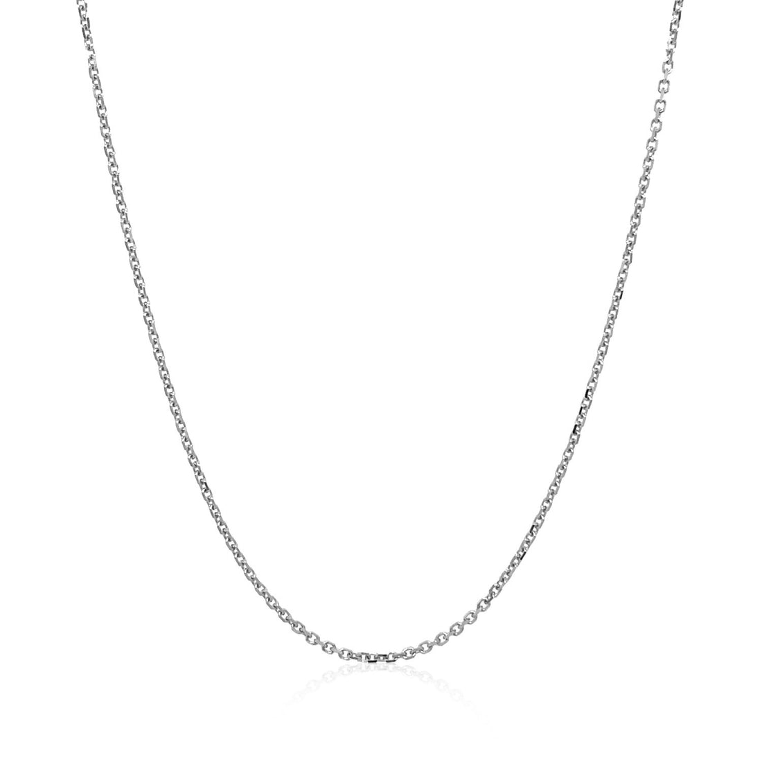 14k White Gold Diamond Cut Cable Link Chain (1.10 mm)