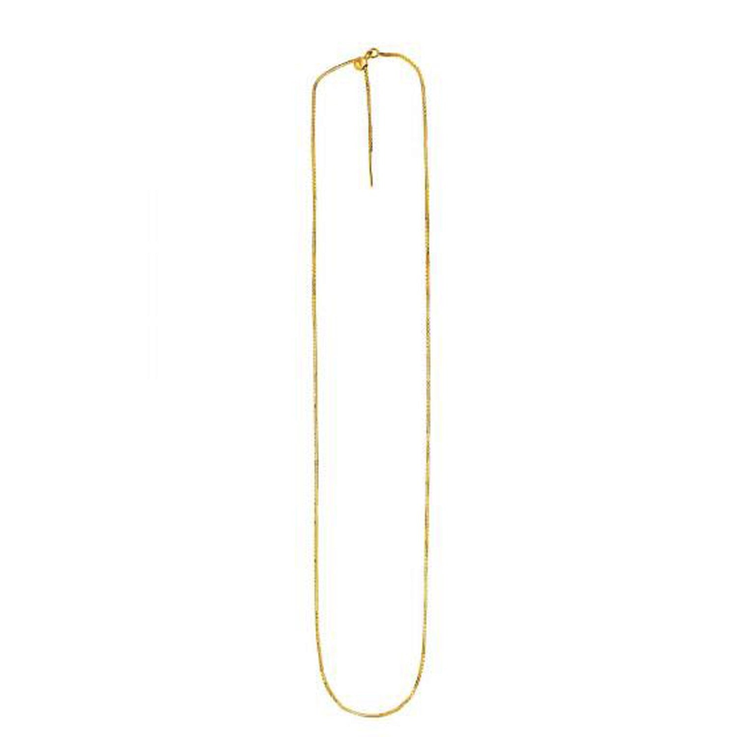 Endless Adjustable Box Chain in 14k Yellow Gold (0.95 mm)