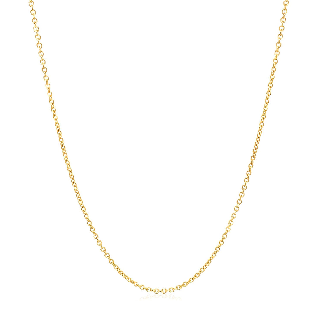 14k Yellow Gold Round Cable Link Chain (1.20 mm)