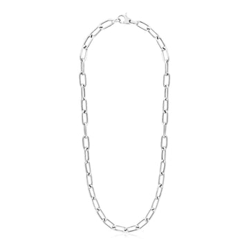 Sterling Silver Wide Paperclip Chain Necklace