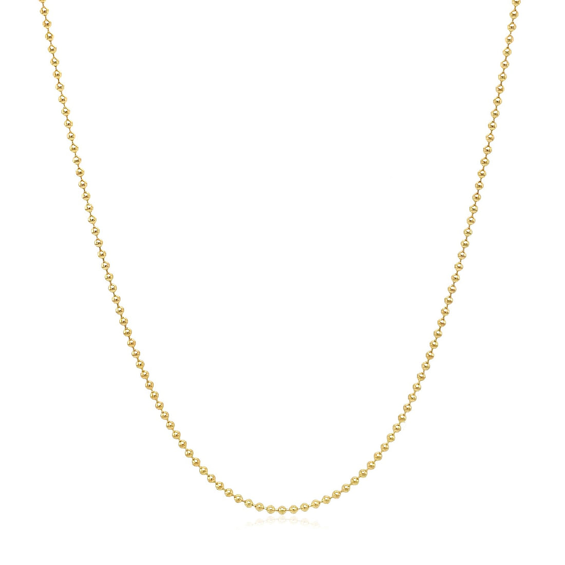 14k Yellow Gold Bead Chain 1.0mm (1.00 mm)