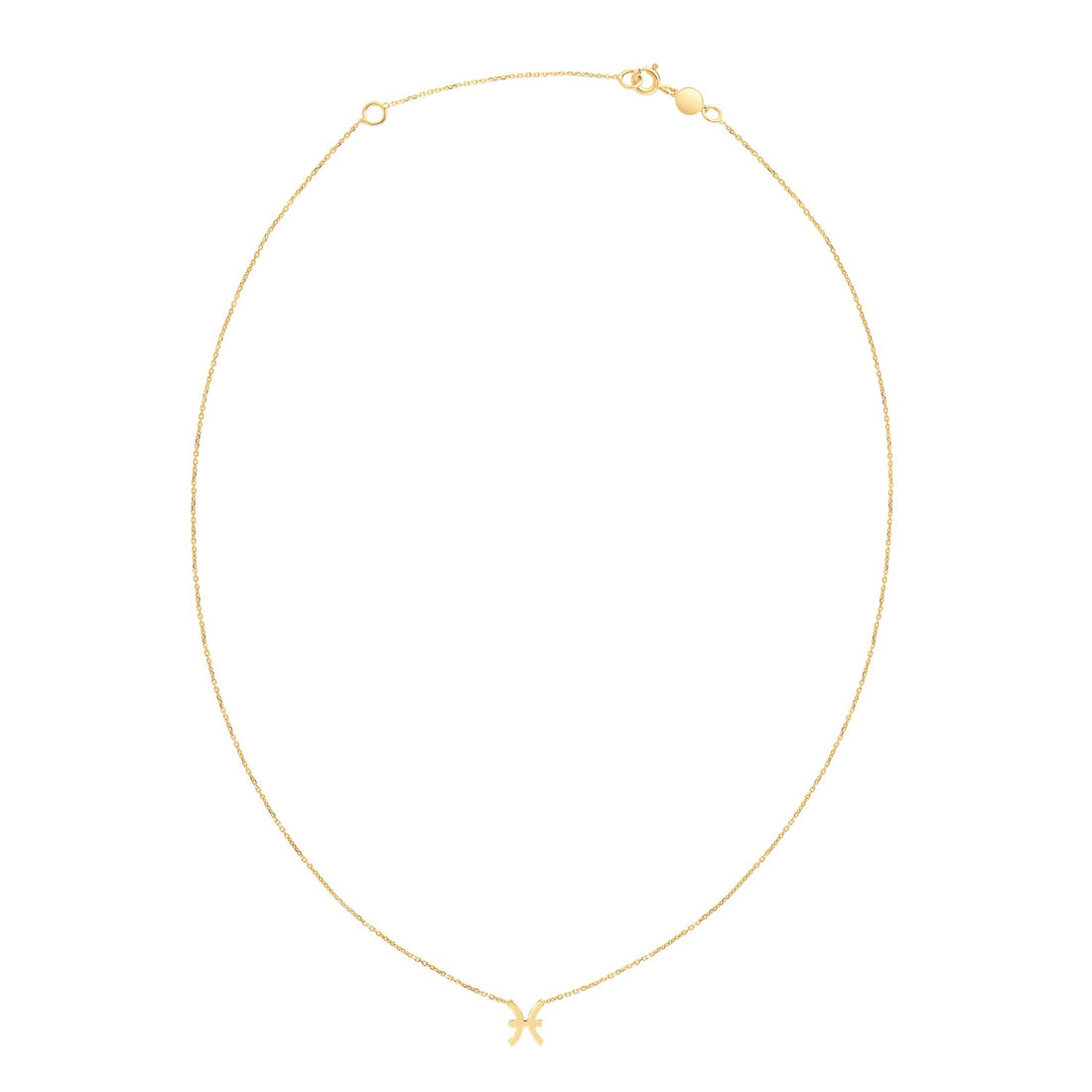 14K Yellow Gold Pisces Necklace