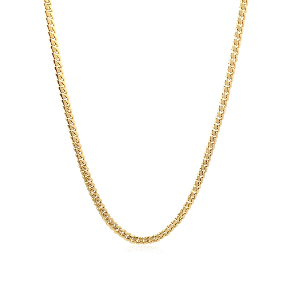 14k Yellow Gold Classic Solid Miami Cuban Chain (3.20 mm)