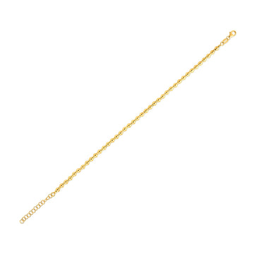 14k Yellow Gold Spaced Bead Bracelet  (3.00 mm)