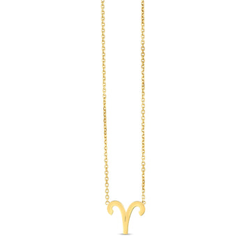 14K Yellow Gold Aries Necklace