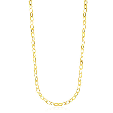 14k Yellow Gold Cable Chain Style Polished Necklace