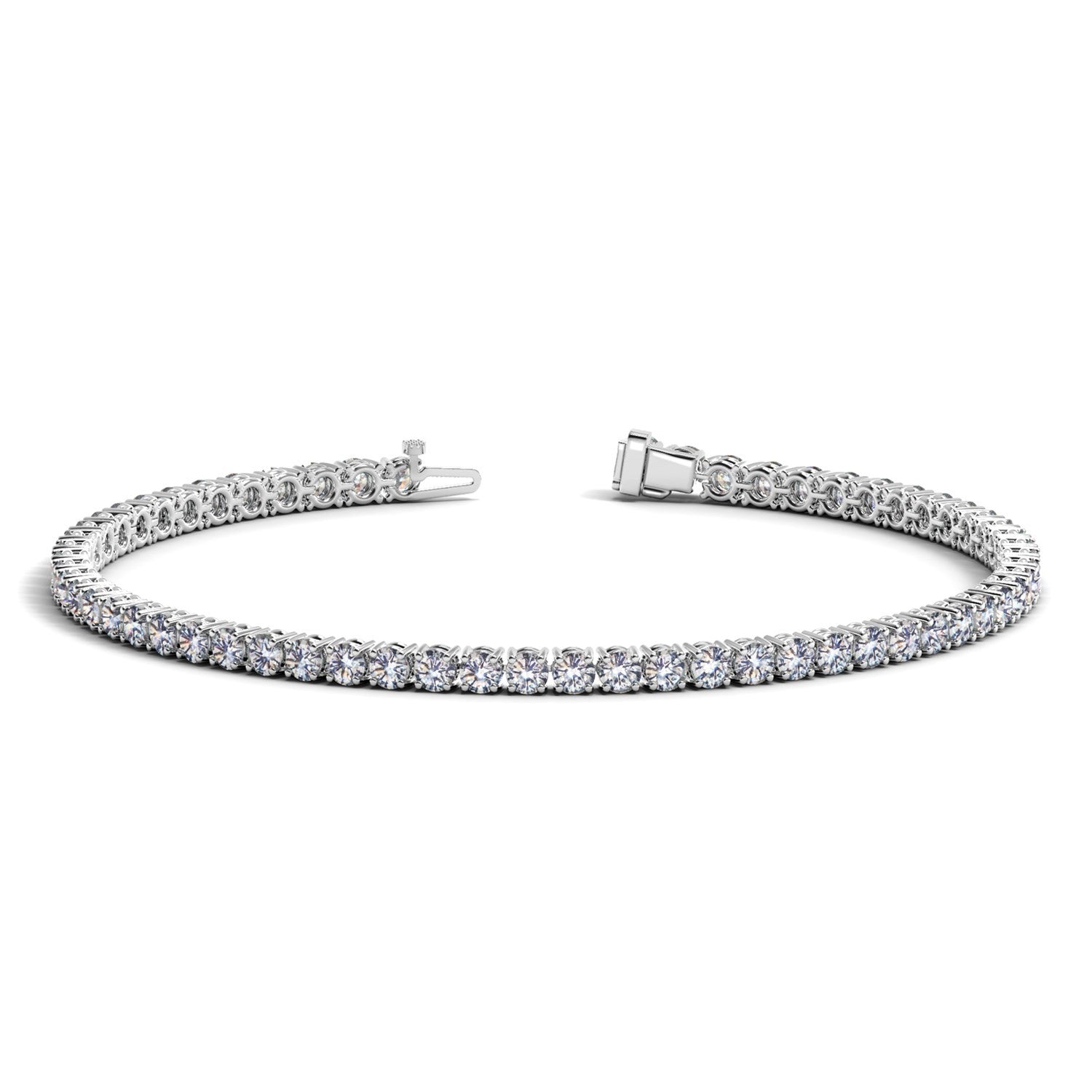 Lab Grown Round Diamond Tennis Bracelet in 14k White Gold (4 cctw F/G  VS2/SI1)