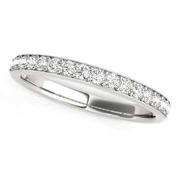 14k White Gold Prong Set Wedding Band with Diamonds (1/3 cttw)