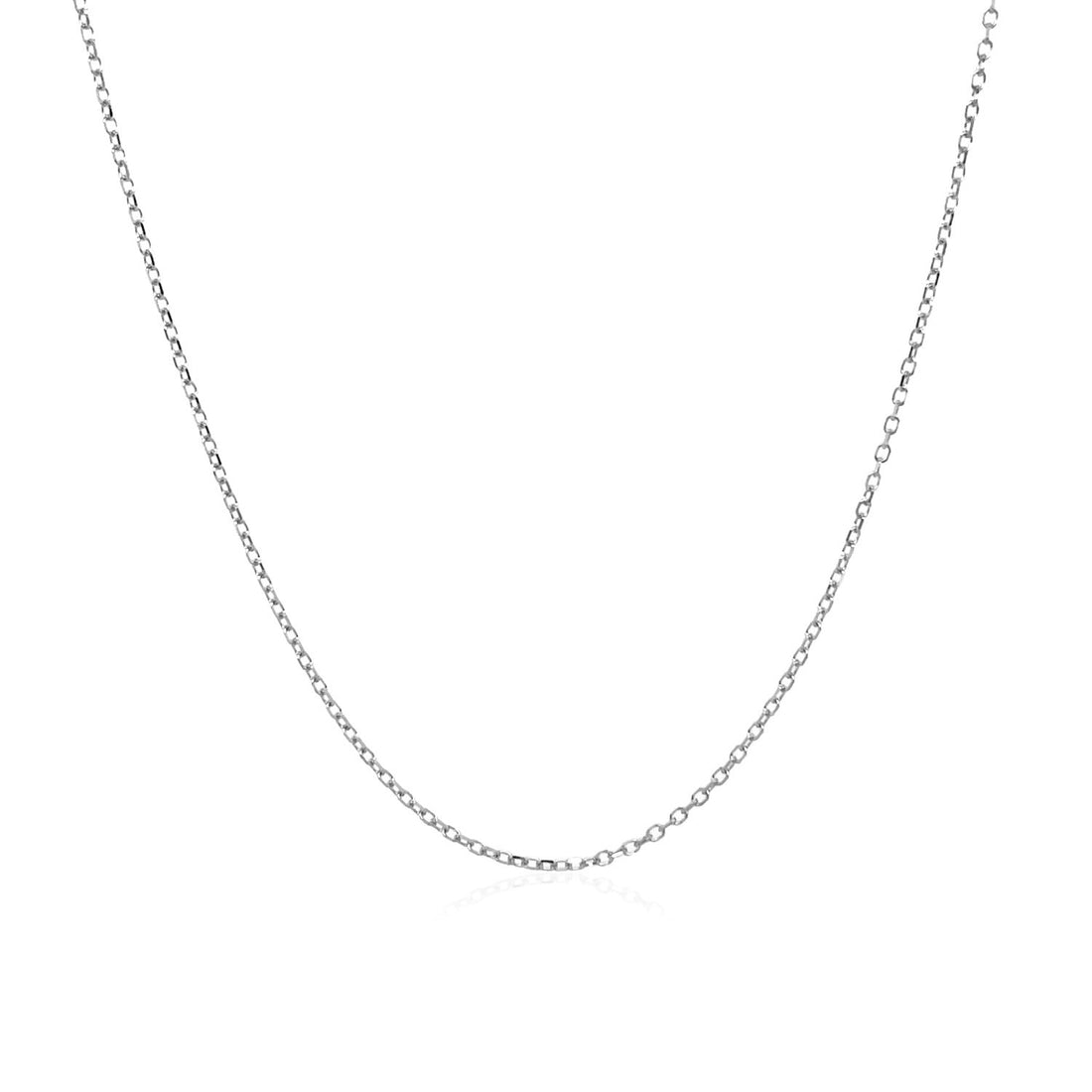 14k White Gold Diamond Cut Cable Link Chain (0.87 mm)