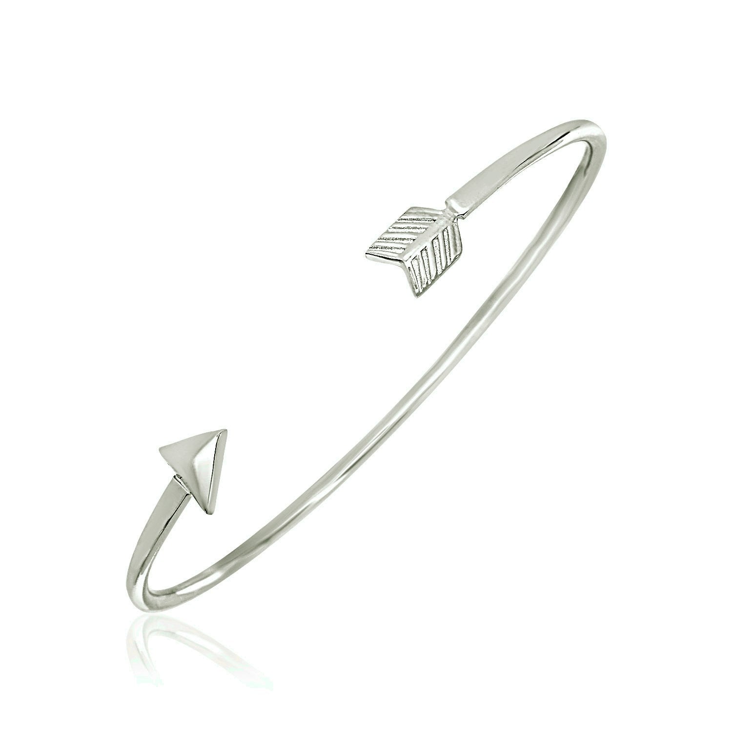 Sterling Silver Polished Arrow Cuff Bangle (3.00 mm)