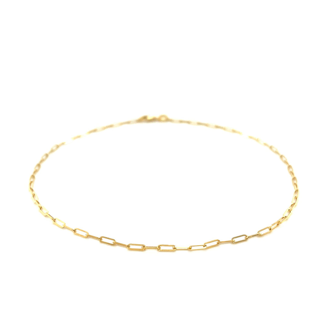 14K Yellow Gold Fine Paperclip Anklet (1.5mm)