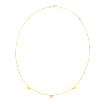 14k Yellow and Rose Gold Mom Necklace