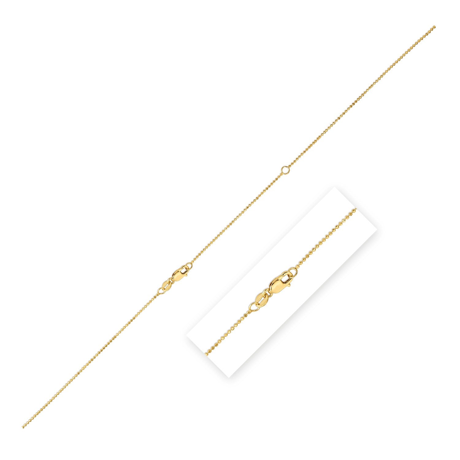 Double Extendable Bead Chain in 14k Yellow Gold (1.00 mm)