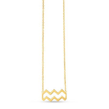 14K Yellow Gold Aquarius Necklace