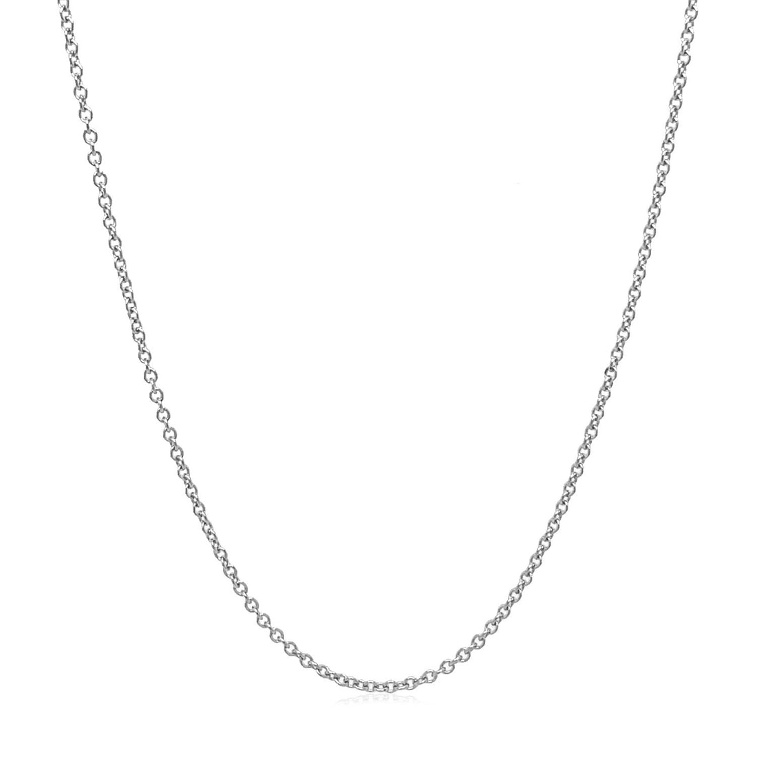 14k White Gold Round Cable Link Chain (1.30 mm)