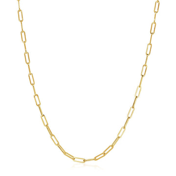 14K Yellow Gold Wide Paperclip Chain (3.20 mm)