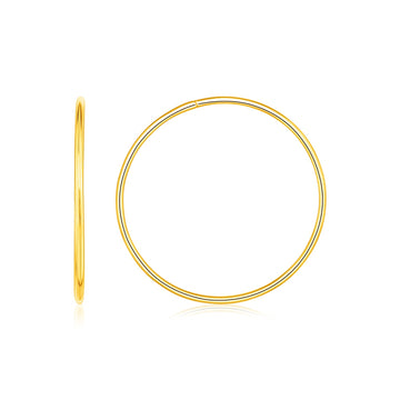 Endless Hoop Style Earrings in 14K Yellow Gold(1.2x30mm)