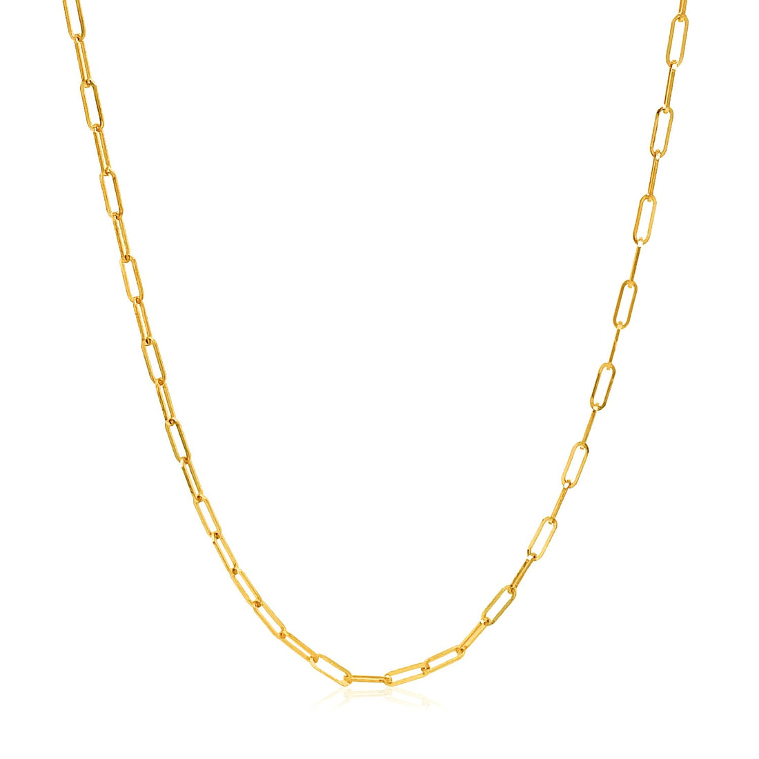 14k Yellow Gold Adjustable Paperclip Chain (1.50 mm)