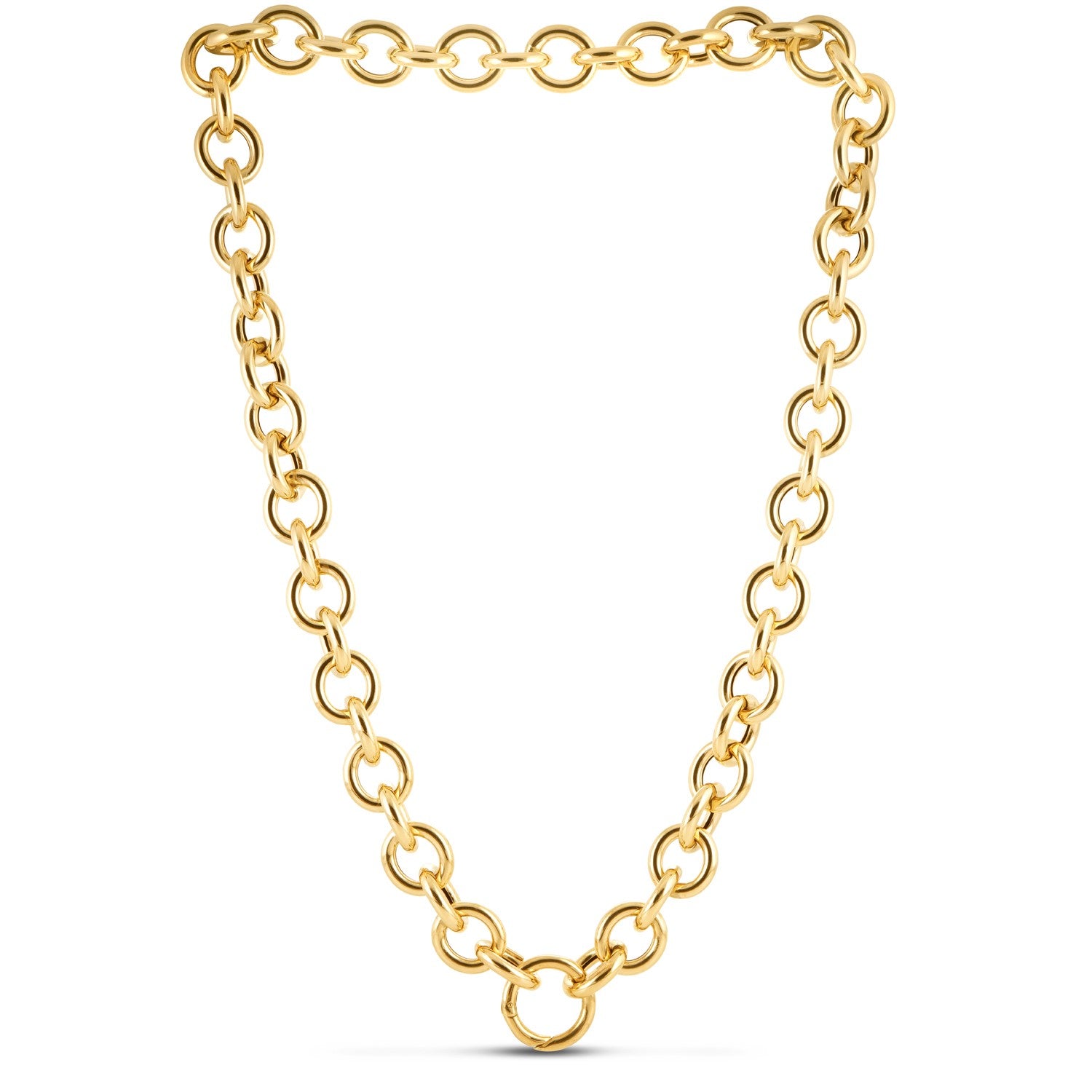 14k Yellow Gold Round Link Chain Necklace