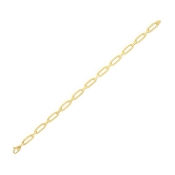 14k Yellow Gold 7 1/4 inch Bombay Paperclip Chain Bracelet (4.60 mm)