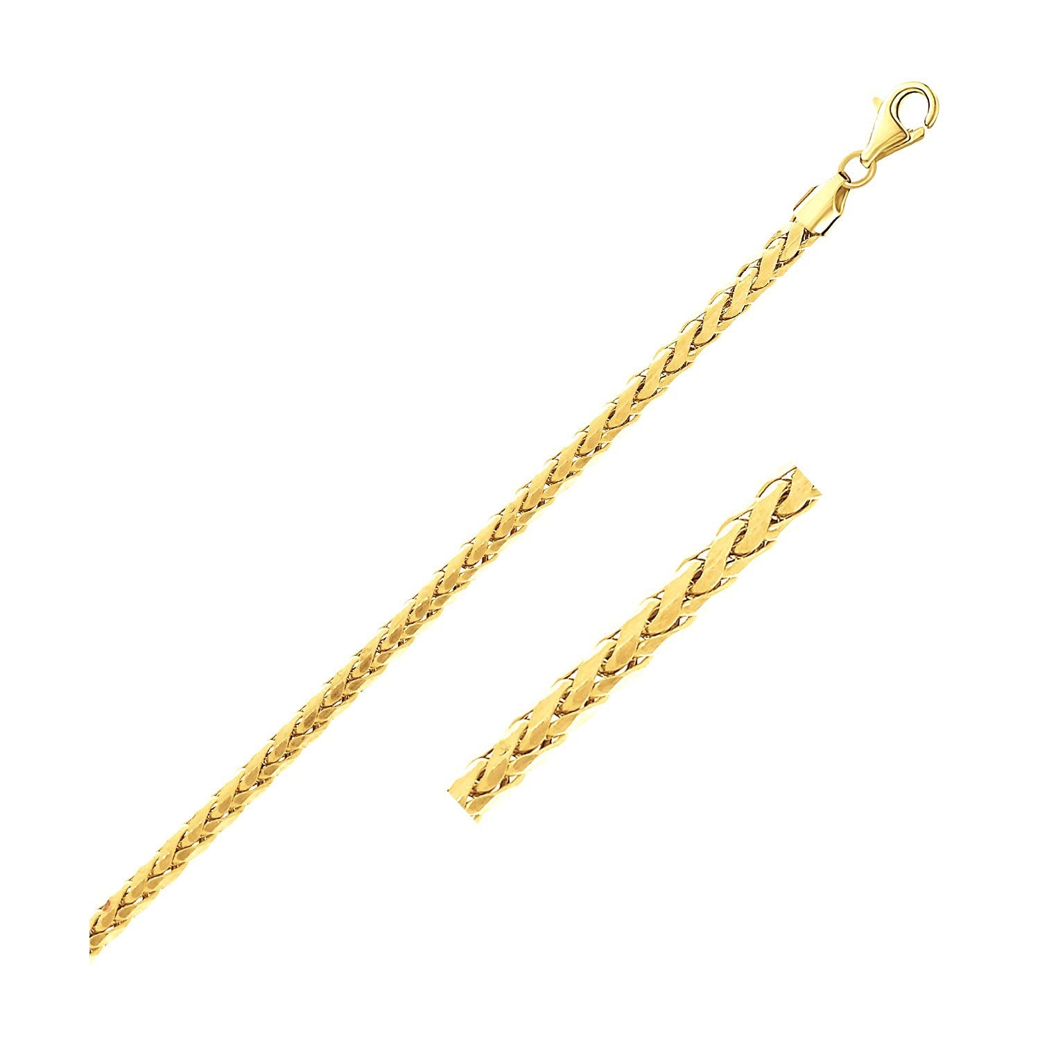 14k Yellow Gold Lite Diamond Cut Round Franco Chain (2.70 mm)