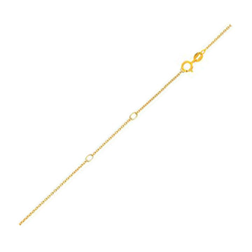 Double Extendable Diamond Cut Cable Chain in Yellow Gold (0.68 mm)