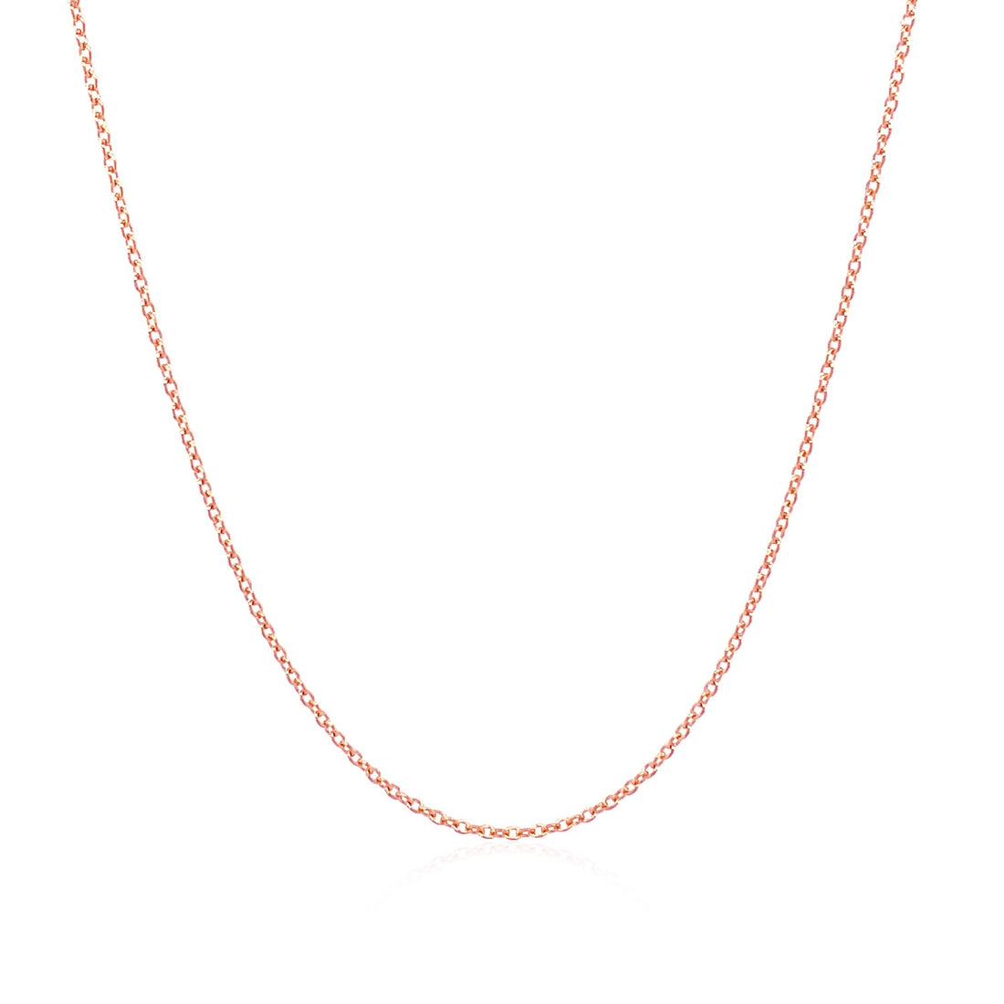 14k Pink Gold Oval Cable Link Chain (0.97 mm)