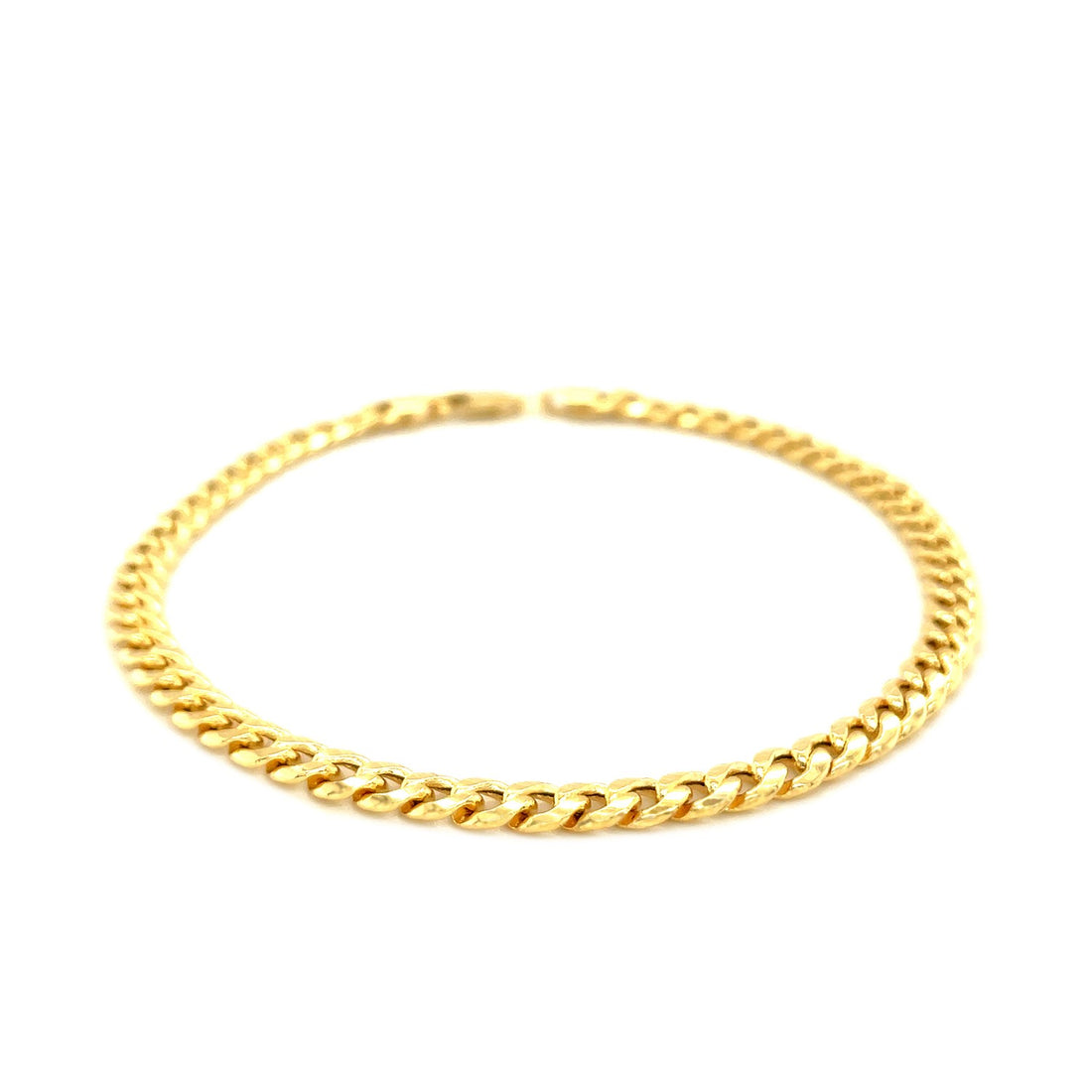 14k Yellow Gold Miami Cuban Semi Solid Bracelet (4.50 mm)