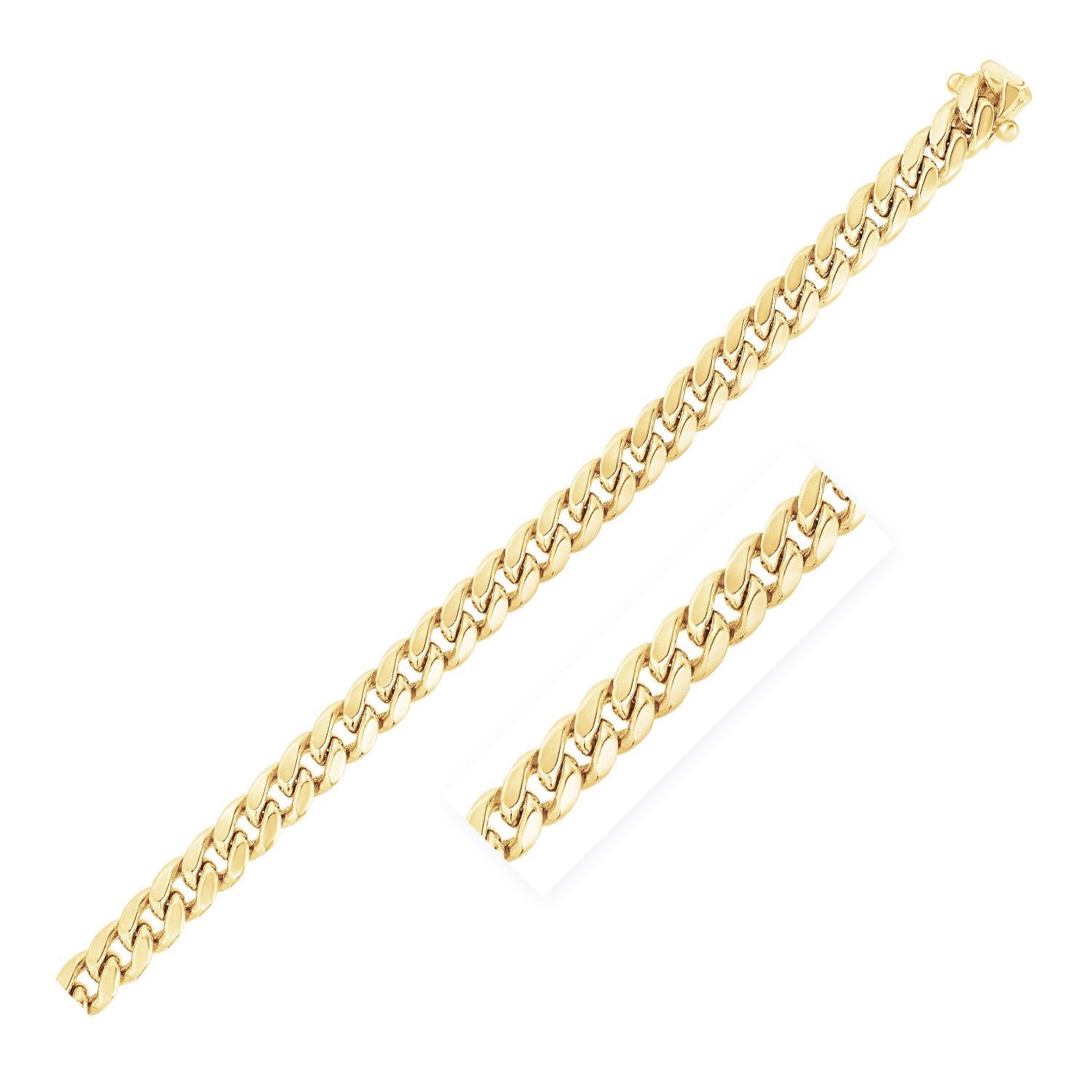 10k Yellow Gold Classic Solid Miami Cuban Chain (3.20 mm)