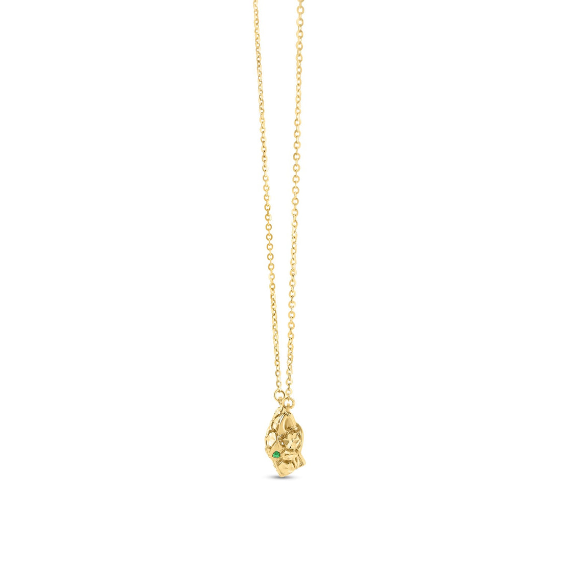 14k Yellow Gold Panther Head Necklace