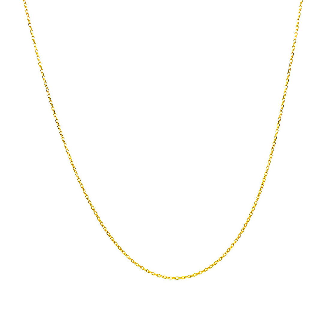 14k Yellow Gold Diamond Cut Cable Link Chain (0.68 mm)