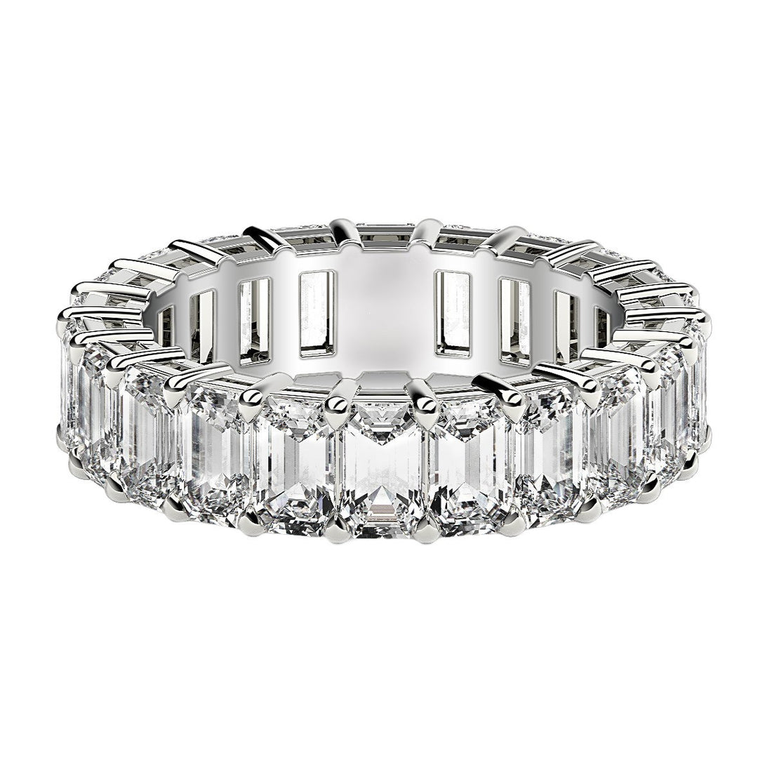 Emerald Cut Lab Grown Diamond Eternity Ring in 14k White Gold (6 cttw FG/VS2)