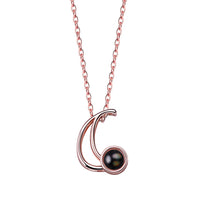 A-Z 26 Letters Custom Projection Necklace 925 Sterling Silver
