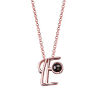 A-Z 26 Letters Custom Projection Necklace 925 Sterling Silver