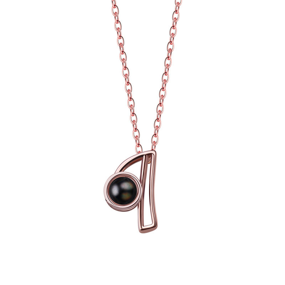 A-Z 26 Letters Custom Projection Necklace 925 Sterling Silver