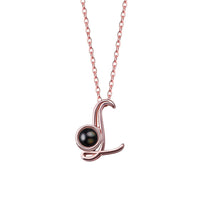 A-Z 26 Letters Custom Projection Necklace 925 Sterling Silver