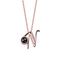 A-Z 26 Letters Custom Projection Necklace 925 Sterling Silver