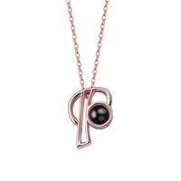 A-Z 26 Letters Custom Projection Necklace 925 Sterling Silver
