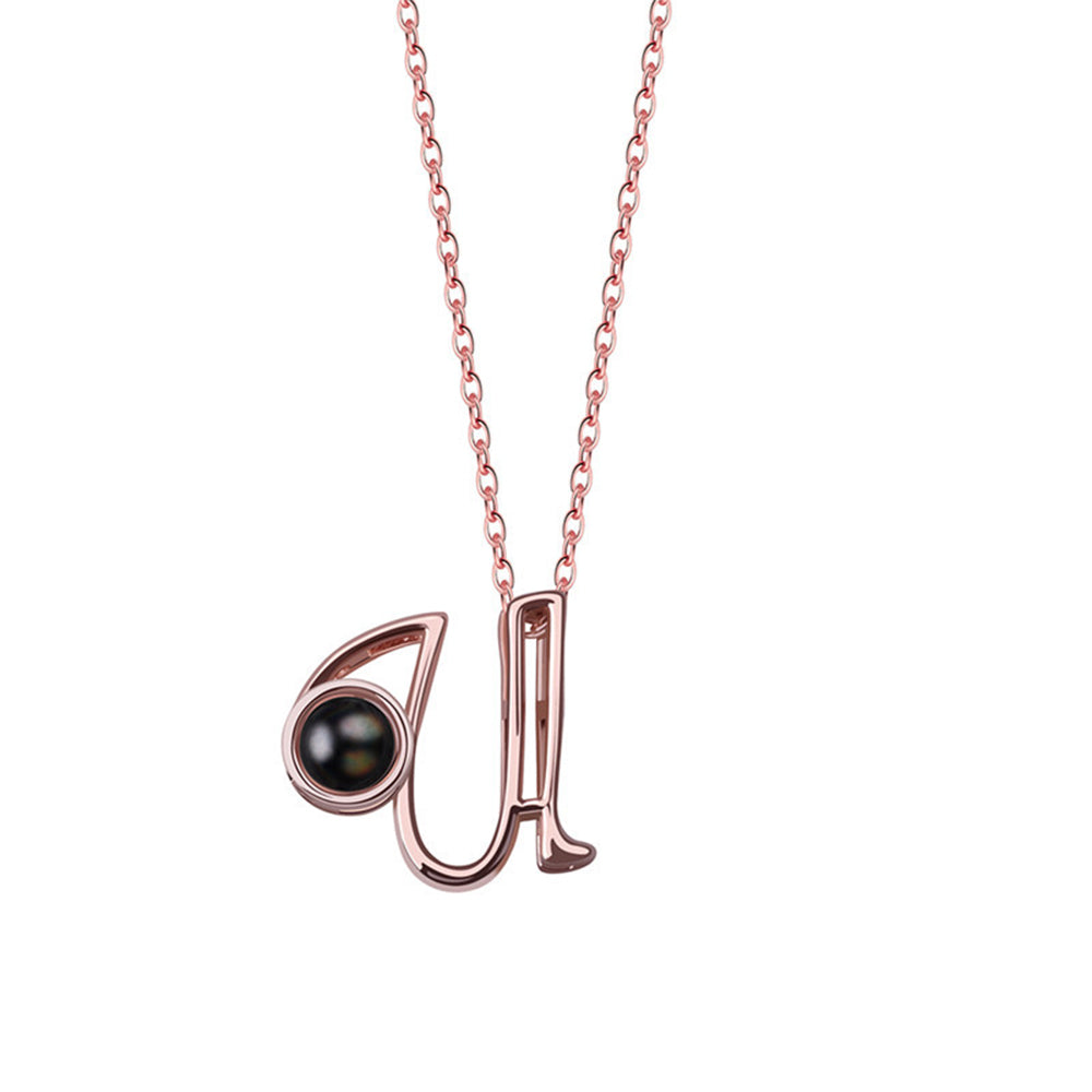 A-Z 26 Letters Custom Projection Necklace 925 Sterling Silver