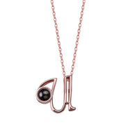 A-Z 26 Letters Custom Projection Necklace 925 Sterling Silver