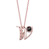 A-Z 26 Letters Custom Projection Necklace 925 Sterling Silver