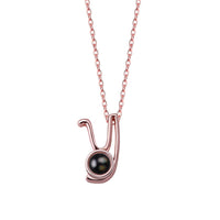 A-Z 26 Letters Custom Projection Necklace 925 Sterling Silver