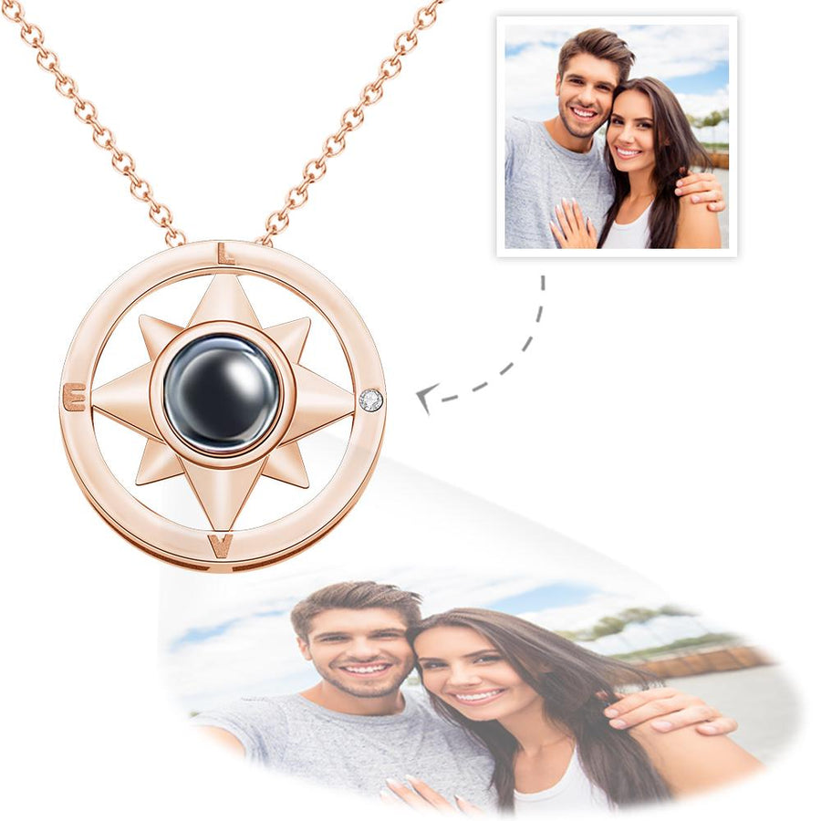 Custom Projection Photo Necklace Eight-Pointed Star Pendant Jewelry