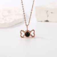 Custom Projection Photo Necklace Cute Puppy Bone Necklace