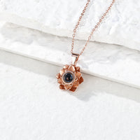 Personalized Projection Necklace Lotus Pendant Photo Necklace