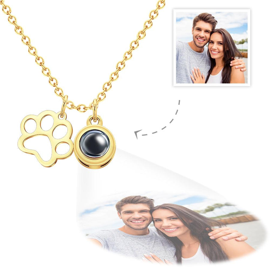 Custom Photo Projection Necklace Claw Photo Pendant Necklace Gift for Women