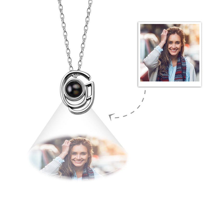 A-Z 26 Letters Custom Projection Necklace 925 Sterling Silver