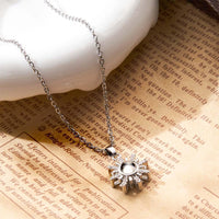 Custom Photo Projection Necklace Sun Flower Diamond Couple Gifts