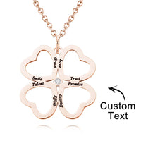 Personalized Four Leaves Clover Necklace Custom Unique Name Necklace for Her